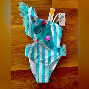 5t girls narwahl swimsuit